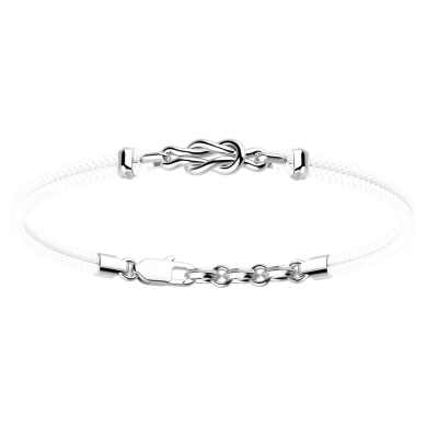 Pulsera Zancan de kevlar y nudo de plata.