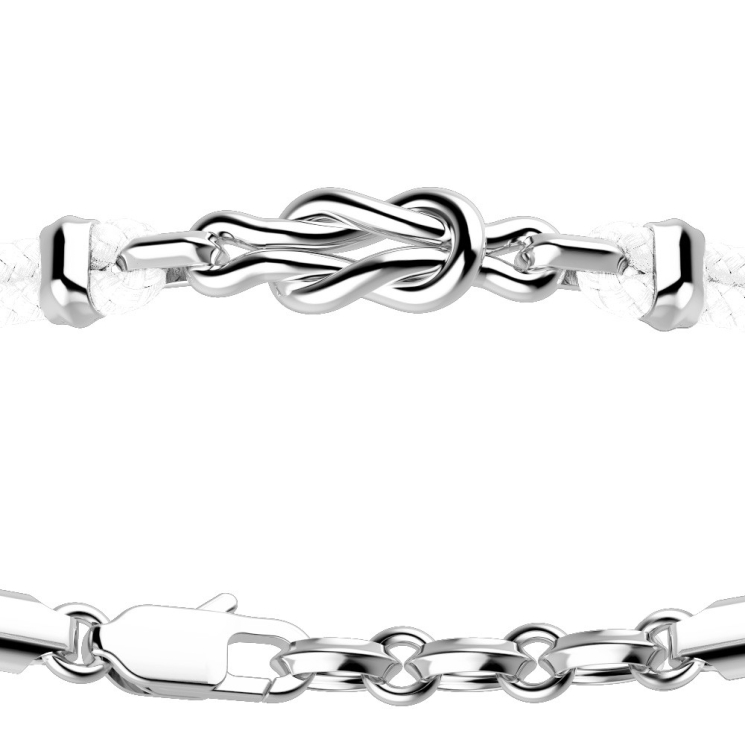 Bracciale Zancan in kevlar e nodo in argento.