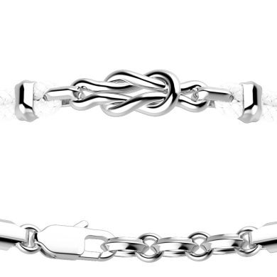 Zancan-Armband aus Kevlar mit Knoten aus Silber.