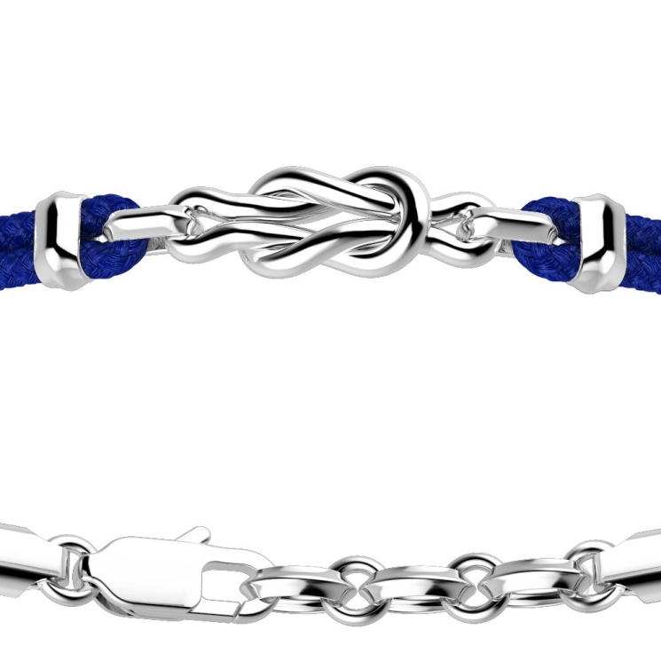 Bracciale Zancan in kevlar e nodo in argento.