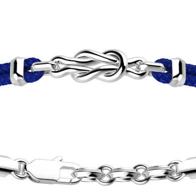 Pulsera Zancan de kevlar y nudo de plata.
