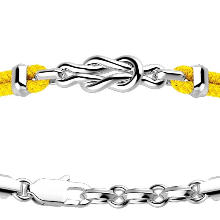 Pulsera Zancan de kevlar y nudo de plata.