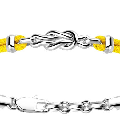 Zancan kevlar bracelet with silver knot.