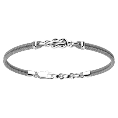 Zancan kevlar bracelet with silver knot.