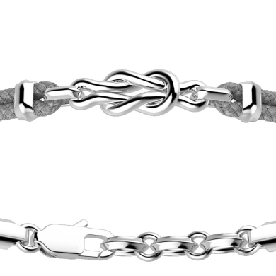 Zancan kevlar bracelet with silver knot.