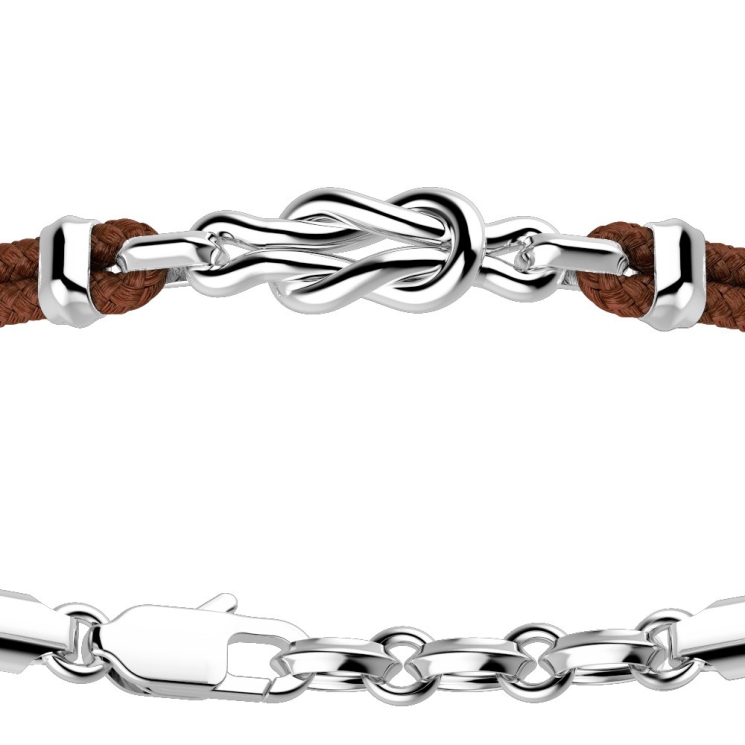 Bracciale Zancan in kevlar e nodo in argento.