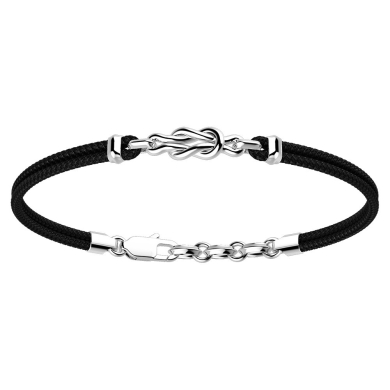 Zancan-Armband aus Kevlar mit Knoten aus Silber.
