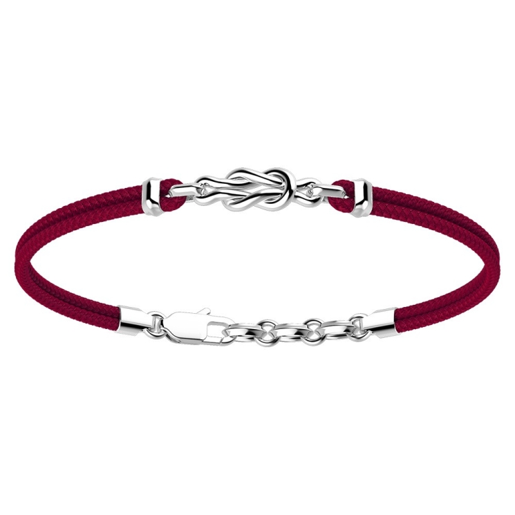 Pulsera Zancan de kevlar y nudo de plata.