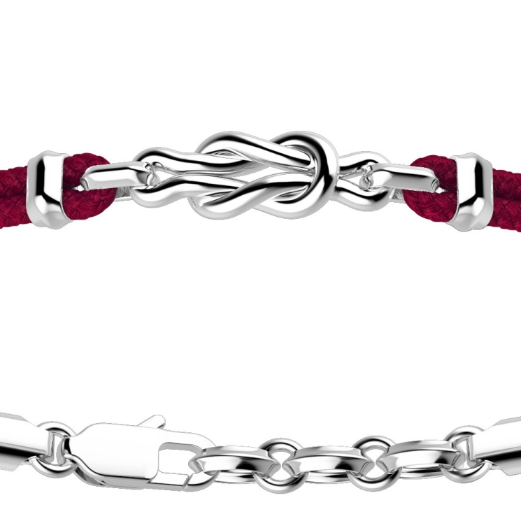 Bracciale Zancan in kevlar e nodo in argento.