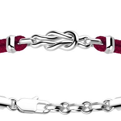 Zancan-Armband aus Kevlar mit Knoten aus Silber.