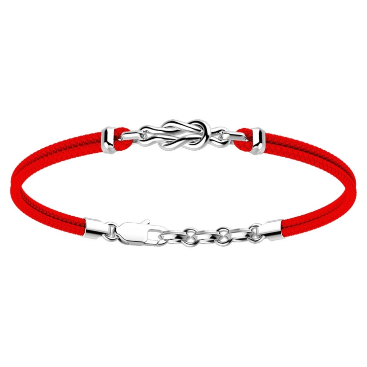 Zancan kevlar bracelet with silver knot.