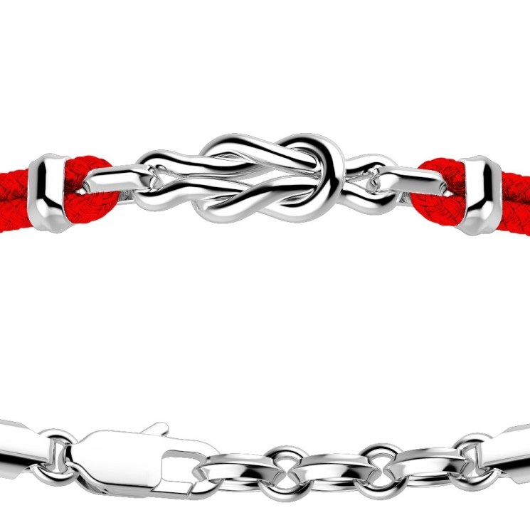 Zancan kevlar bracelet with silver knot.