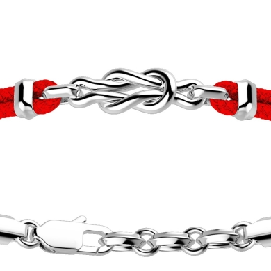 Zancan kevlar bracelet with silver knot.