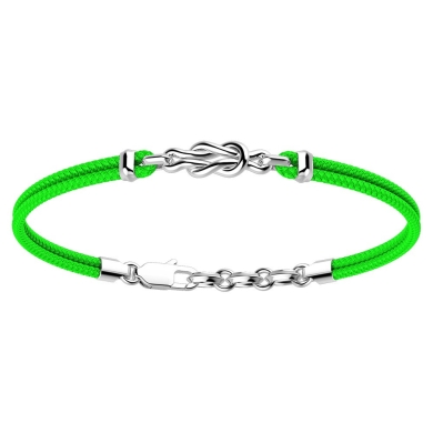 Zancan-Armband aus Kevlar mit Knoten aus Silber.