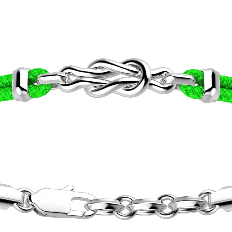 Pulsera Zancan de kevlar y nudo de plata.