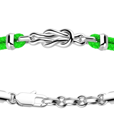 Pulsera Zancan de kevlar y nudo de plata.