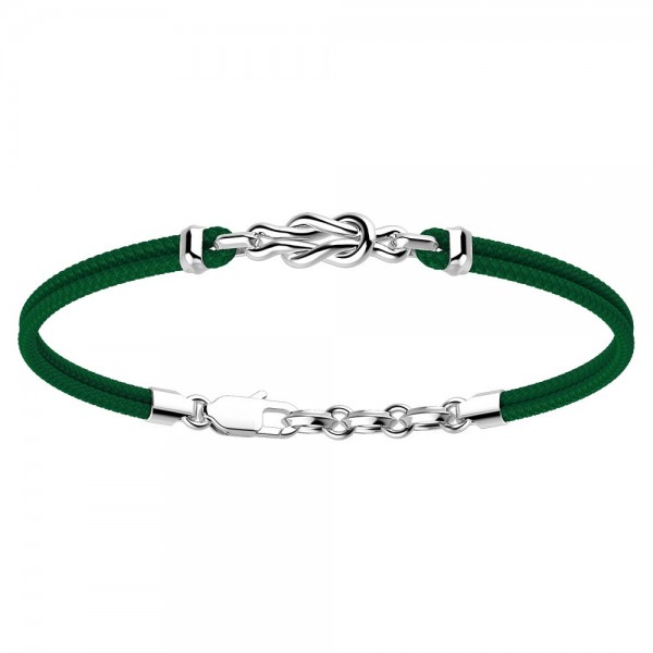 Pulsera Zancan de kevlar y nudo de plata.