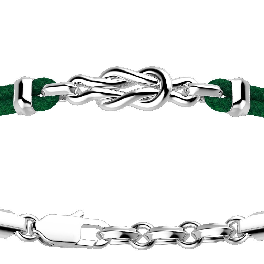 Bracciale Zancan in kevlar e nodo in argento.