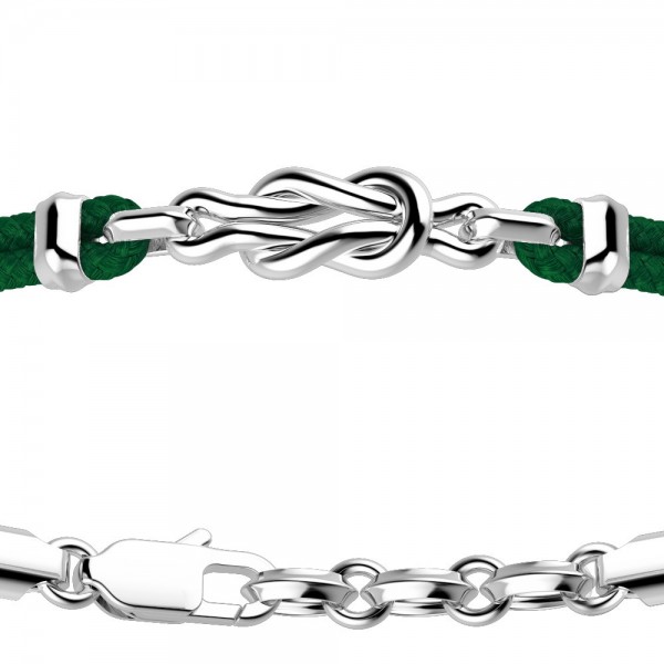Bracciale Zancan in kevlar e nodo in argento.
