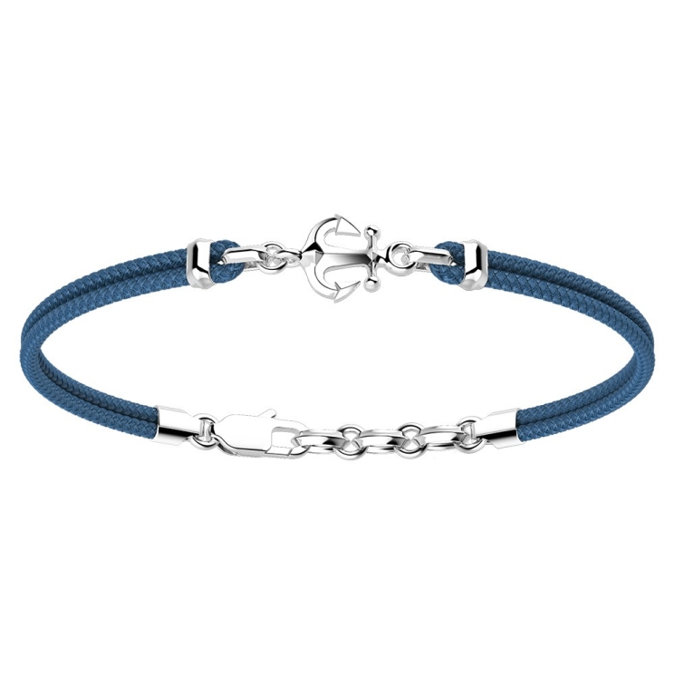 Zancan kevlar bracelet with silver anchor.