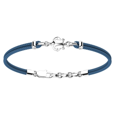 Zancan kevlar bracelet with silver anchor.
