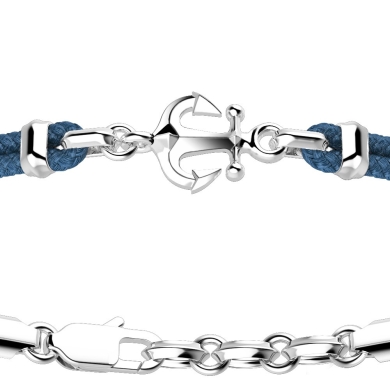 Zancan kevlar bracelet with silver anchor.