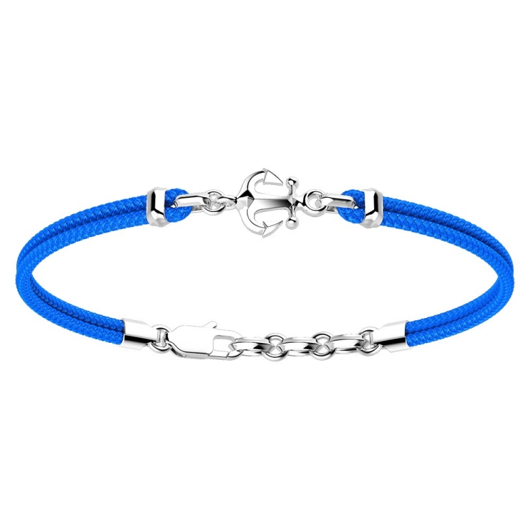 Zancan kevlar bracelet with silver anchor.