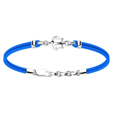 Zancan kevlar bracelet with silver anchor.