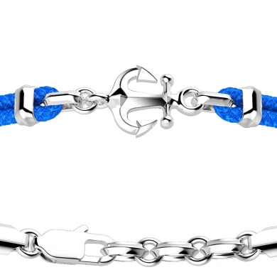 Zancan kevlar bracelet with silver anchor.