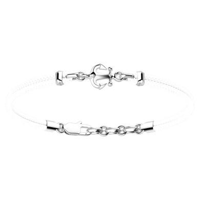 Zancan kevlar bracelet with silver anchor.
