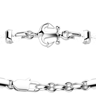 Zancan kevlar bracelet with silver anchor.