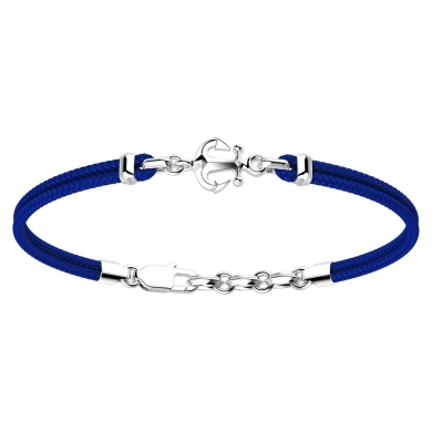 Zancan kevlar bracelet with silver anchor.