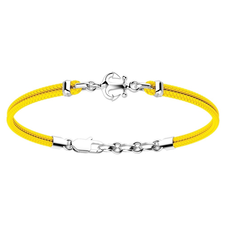 Pulsera Zancan de kevlar con ancla de plata.