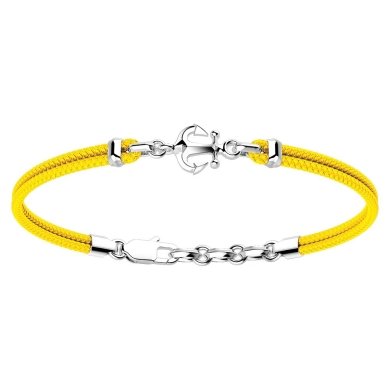 Zancan kevlar bracelet with silver anchor.