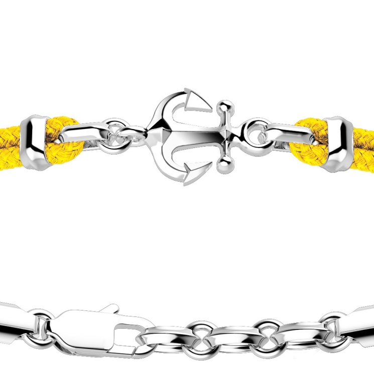 Zancan kevlar bracelet with silver anchor.