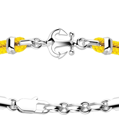 Zancan kevlar bracelet with silver anchor.