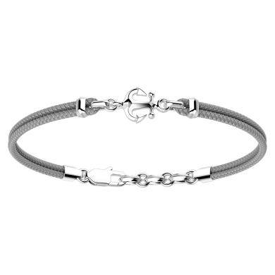 Zancan kevlar bracelet with silver anchor.