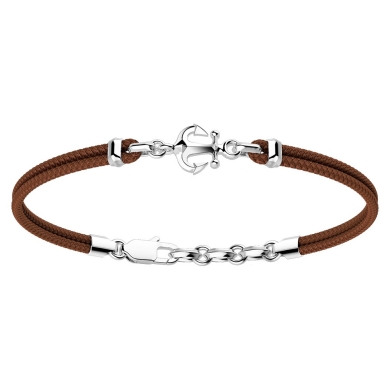 Zancan kevlar bracelet with silver anchor.