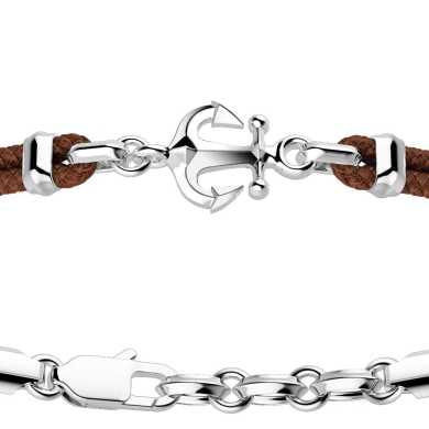 Zancan kevlar bracelet with silver anchor.