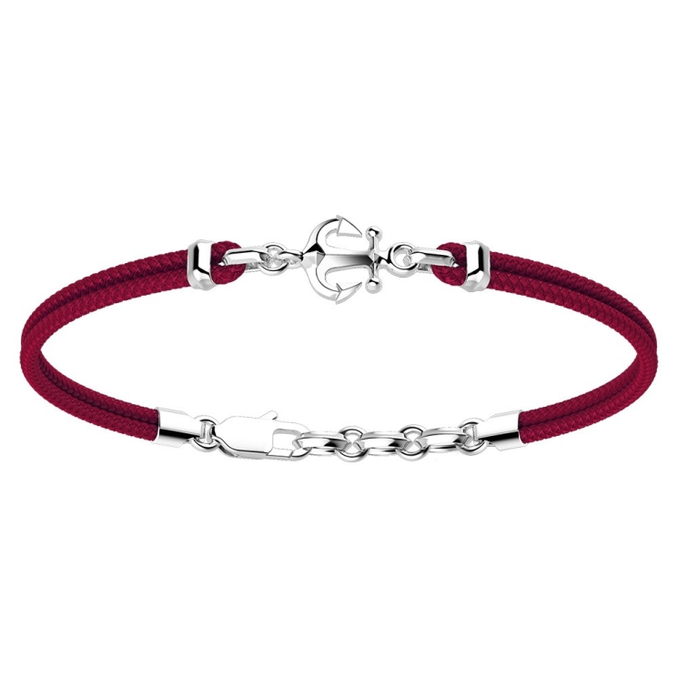 Pulsera Zancan de kevlar con ancla de plata.
