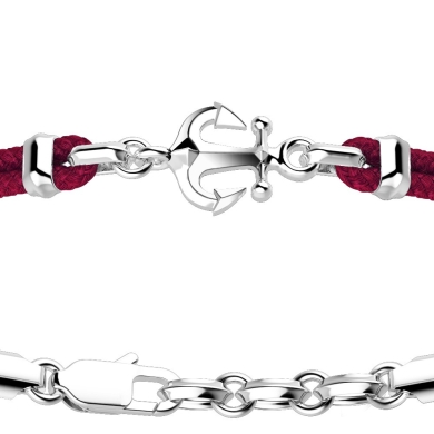 Zancan kevlar bracelet with silver anchor.