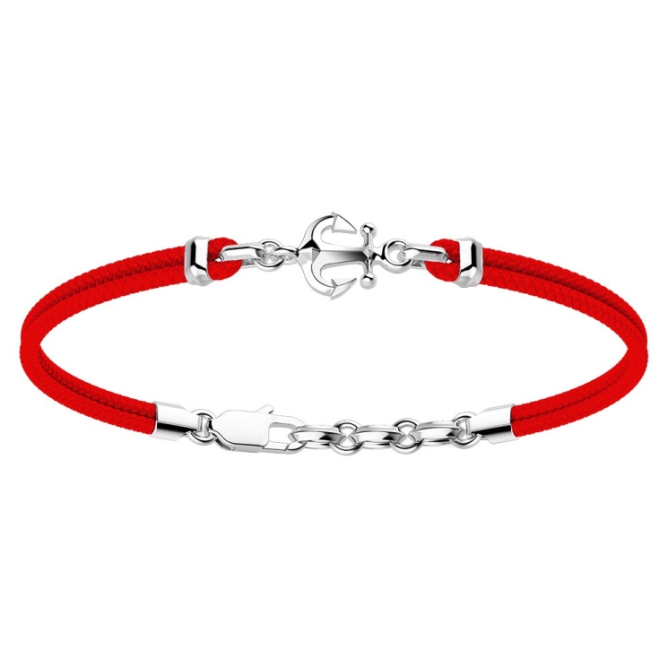 Zancan kevlar bracelet with silver anchor.