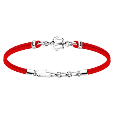 Zancan kevlar bracelet with silver anchor.