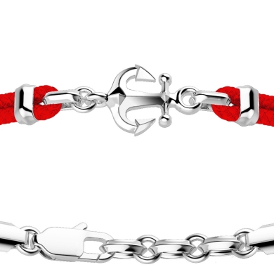 Zancan kevlar bracelet with silver anchor.