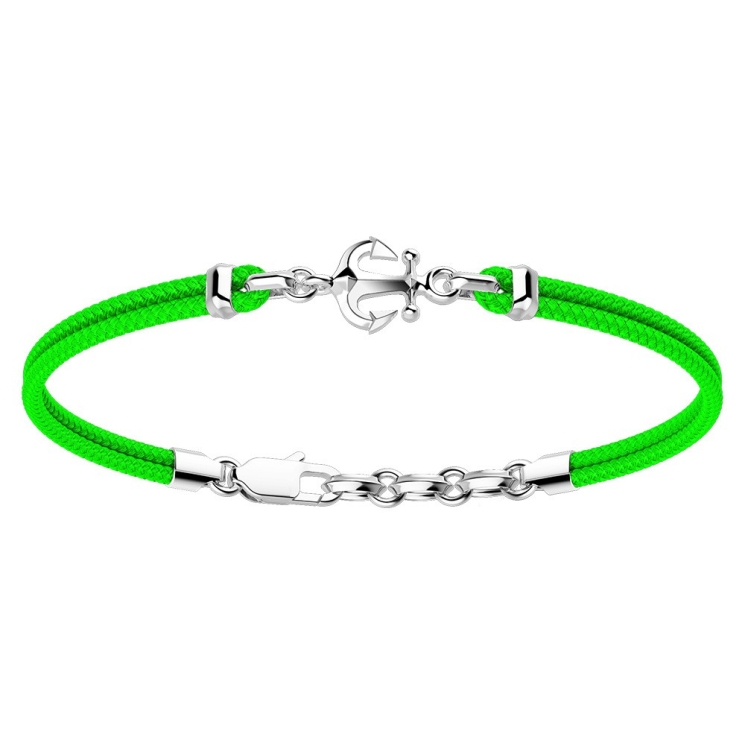 Zancan kevlar bracelet with silver anchor.