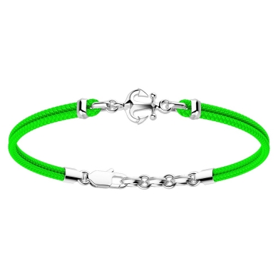 Zancan kevlar bracelet with silver anchor.