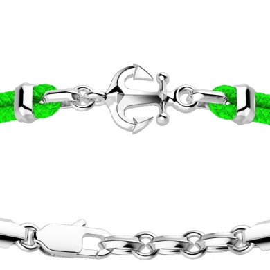Pulsera Zancan de kevlar con ancla de plata.