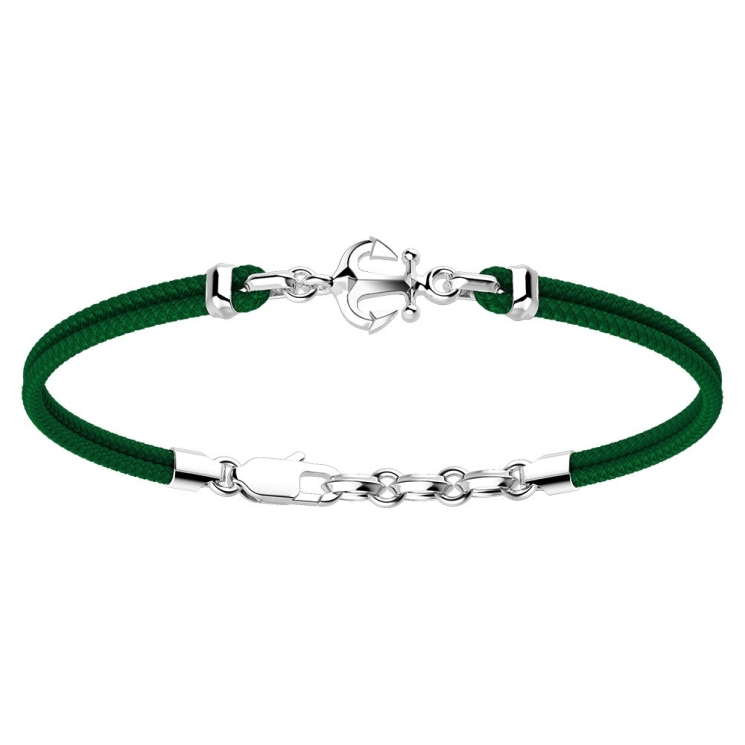 Zancan kevlar bracelet with silver anchor.