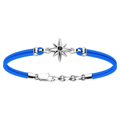 Pulsera Zancan de kevlar con rosa de los vientos de plata.