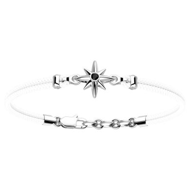 Pulsera Zancan de kevlar con rosa de los vientos de plata.